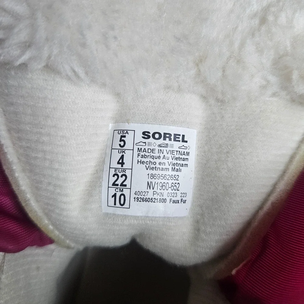 Sorel Toddler Girls Snow Commander Boots Pink Black Winter Snow Size 5